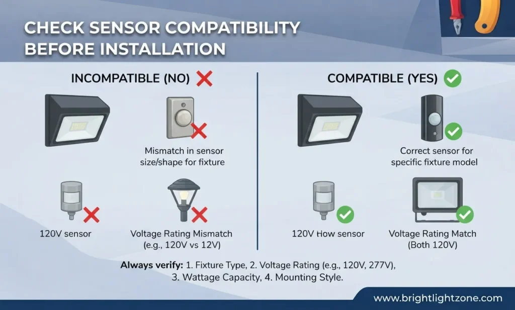 check sensor compatibility before installation